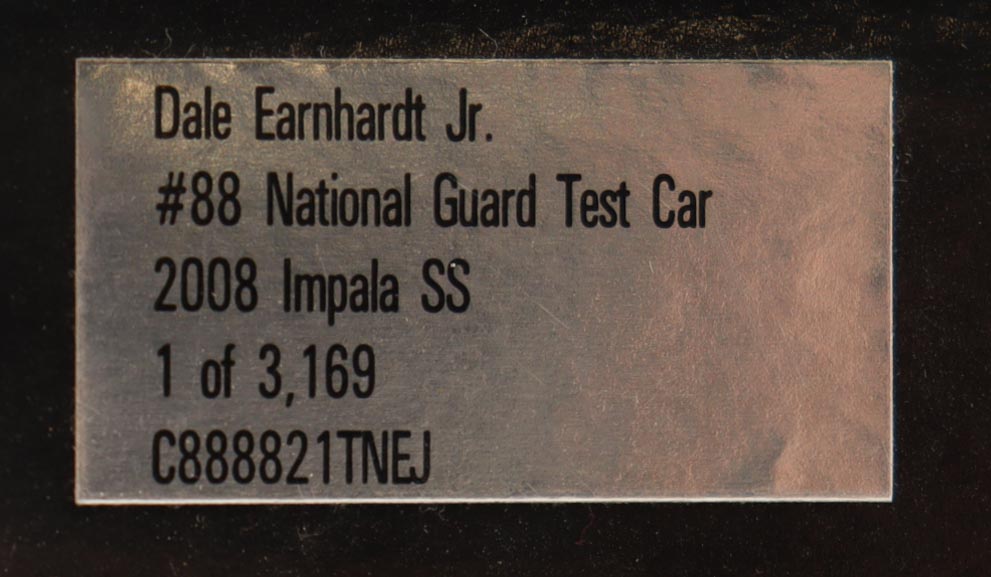 Dale Earnhardt Jr. Signed 2008 #88 National Guard Test Car Impala SS 1:24 Diecast Car (JR Motorsports) at PristineAuction.com Dale Earnhardt Jr. Signed 2008 #88 National Guard Test Car Impala SS 1:24 Diecast Car (JR Motorsports) at PristineAuction.com