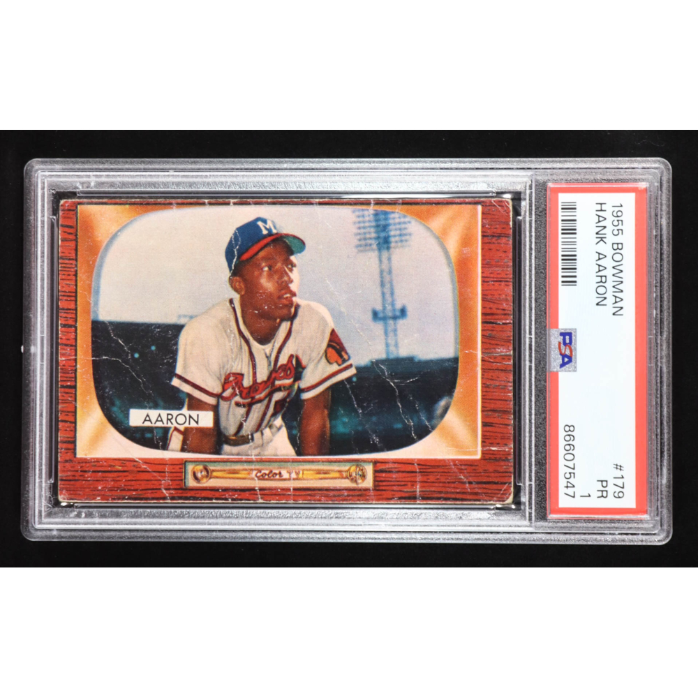 Hank Aaron 1955 Bowman #179 (PSA 1) at PristineAuction.com