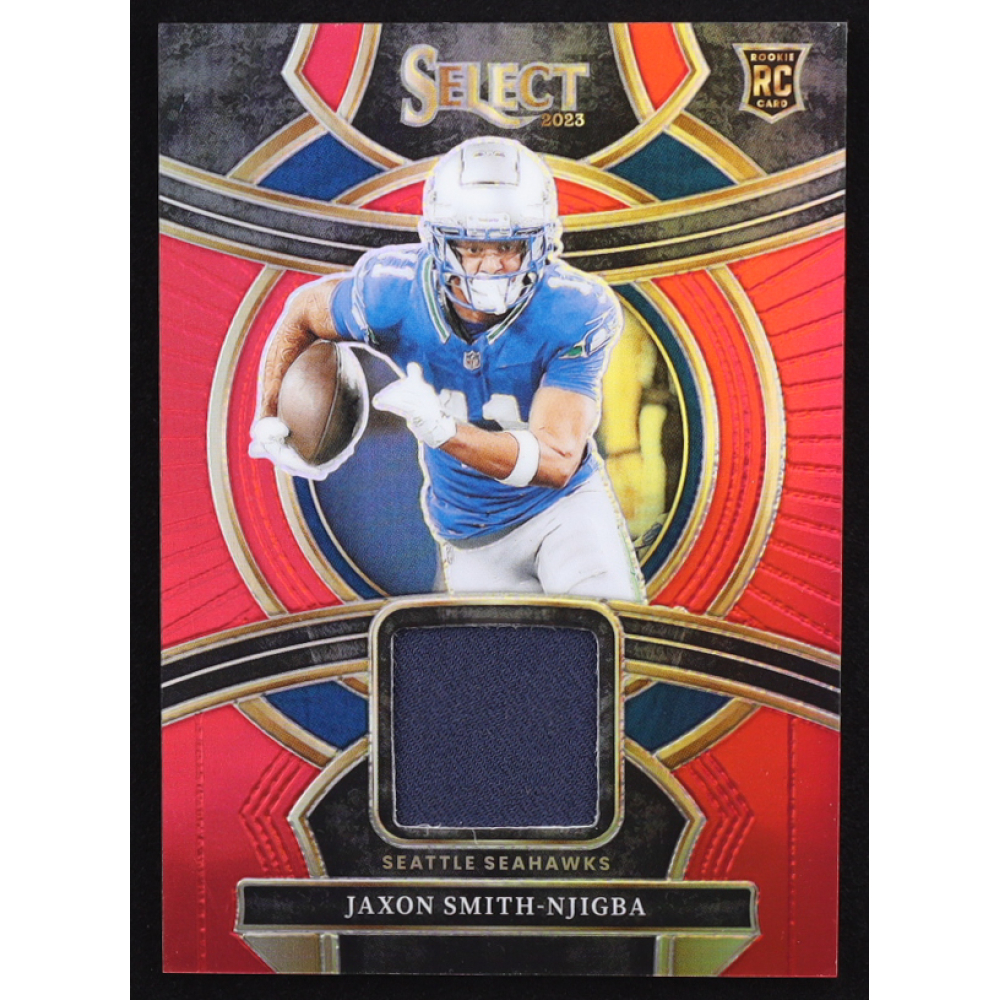 Jaxon Smith-Njigba 2023 Select Rookie Swatches Prizm Red #19 RC at PristineAuction.com