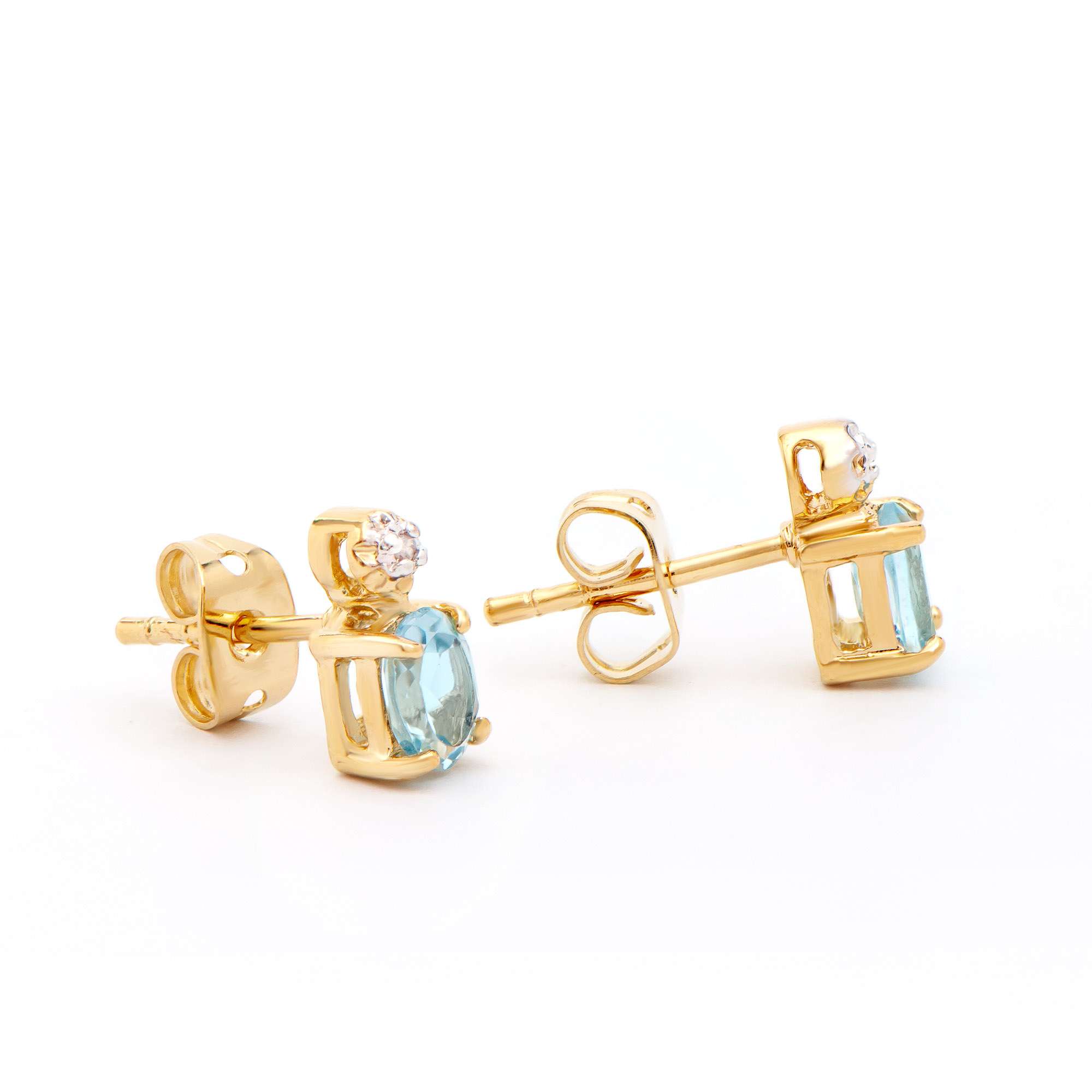 1.12 CTW Natural Blue Topaz And Diamonds 18K Gold Plated Designer Earrings H-I,  I3 | Estimated Value $1,279 (AMG) at PristineAuction.com 1.12 CTW Natural Blue Topaz And Diamonds 18K Gold Plated Designer Earrings H-I,  I3 | Estimated Value $1,279 (AMG) at PristineAuction.com