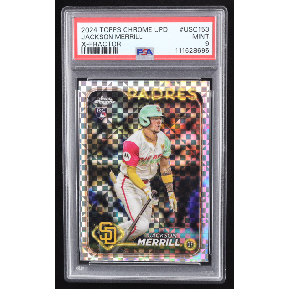 Jackson Merrill 2024 Topps Chrome Update X-Fractors #USC153 RC (PSA 9) at PristineAuction.com