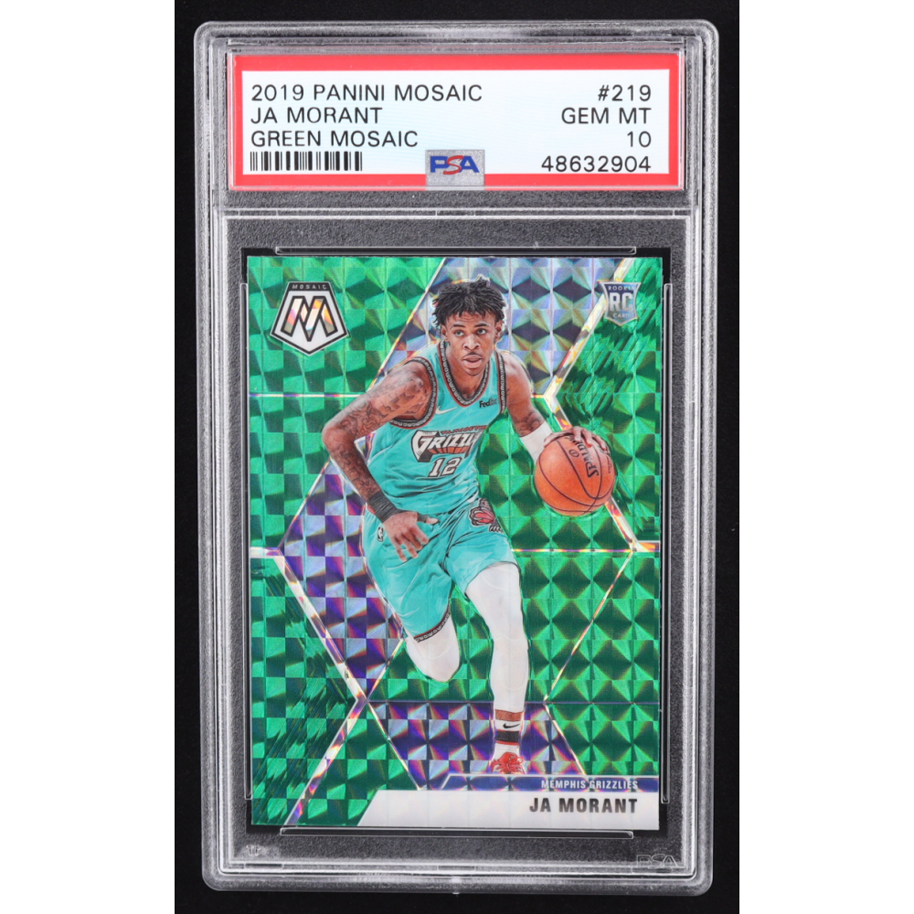 Ja Morant 2019-20 Panini Mosaic Mosaic Green #219 RC (PSA 10) at PristineAuction.com
