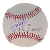 Salvador Perez Signed OML Baseball Inscribed "2015 WS MVP" (Fanatics & MLB) at PristineAuction.com