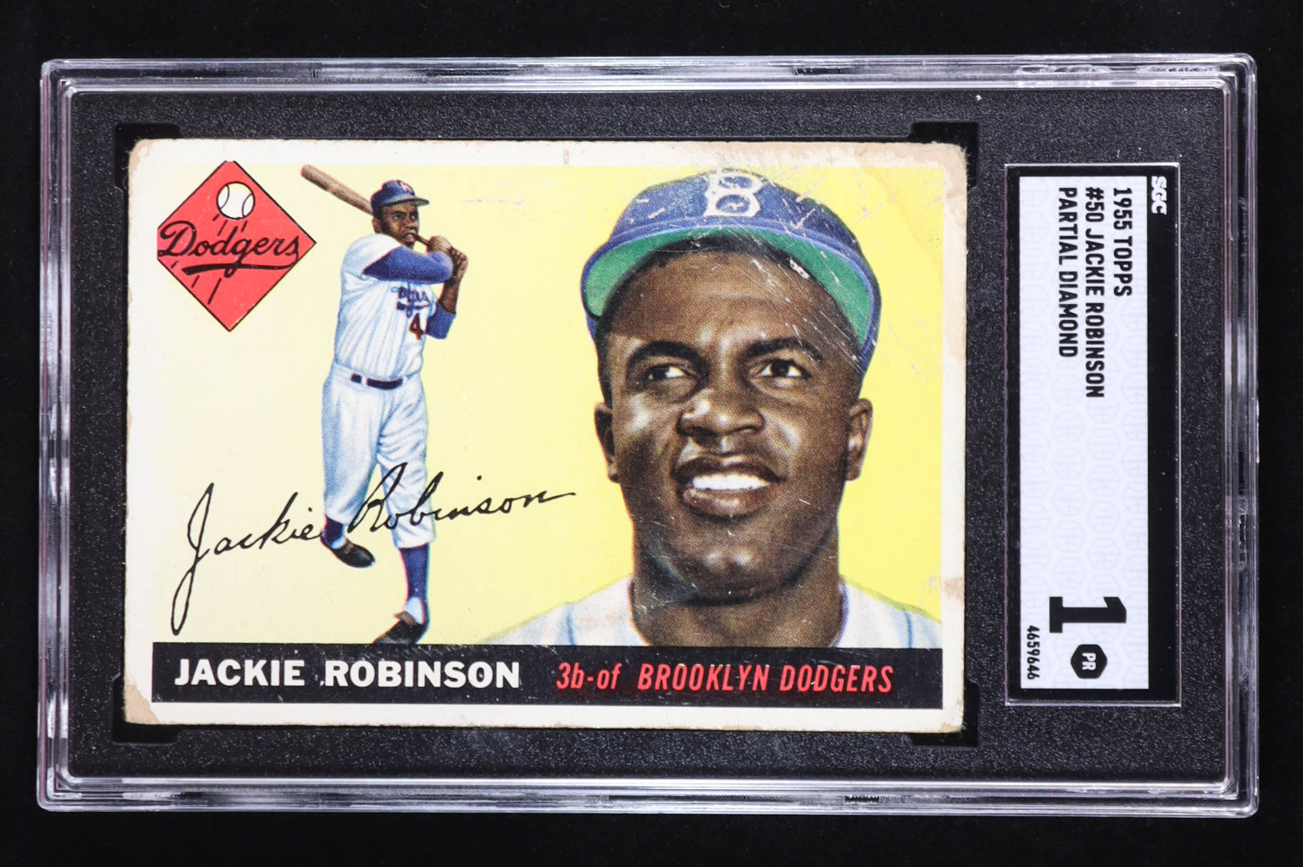Jackie Robinson 1955 Topps #50 Partial Diamond (SGC 1) | Pristine Auction