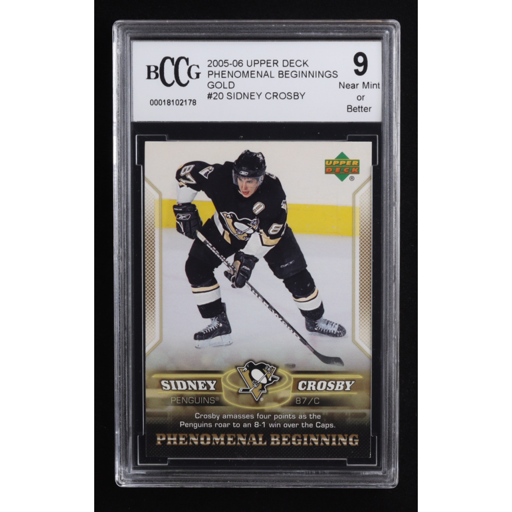 Sidney Crosby 2005-06 Upper Deck Phenomenal Beginnings Gold #20 RC (BCCG 9) at PristineAuction.com