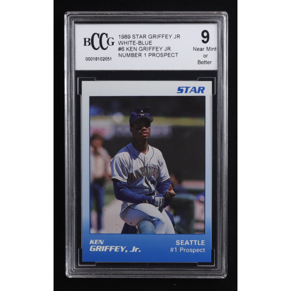 Ken Griffey Jr. 1989 Star Griffey Jr. White-Blue #6 Number 1 Prospect RC (BCCG 9) at PristineAuction.com