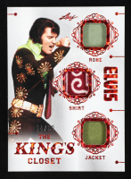 Elvis Presley 2024 Leaf Elvis Presley Icons Collection The King's Closet Memorabilia Red Sparkle Holofoil #TKC10 #14/50 at PristineAuction.com
