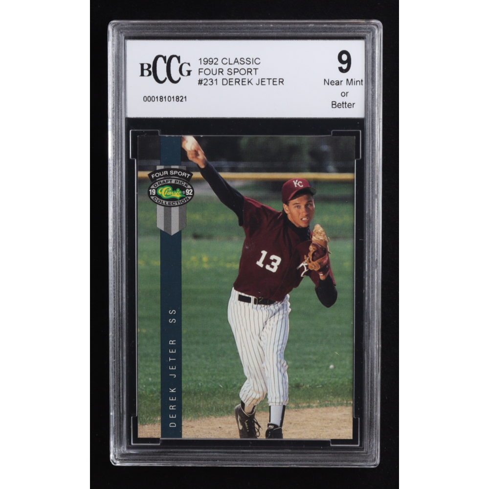 Derek Jeter 1992 Classic Four Sport #231 RC (BCCG 9) at PristineAuction.com