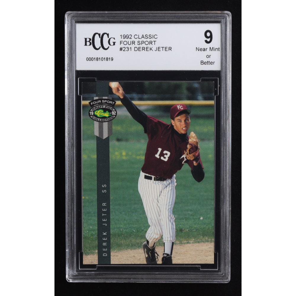 Derek Jeter 1992 Classic Four Sport #231 RC (BCCG 9) at PristineAuction.com