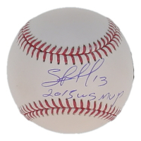 Salvador Perez Signed OML Baseball Inscribed "2015 WS MVP" (Fanatics & MLB) at PristineAuction.com