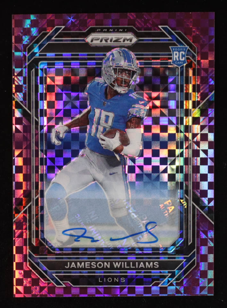 Jameson Williams 2022 Panini Prizm Autographs Prizms Purple Power #311 RC #44/49