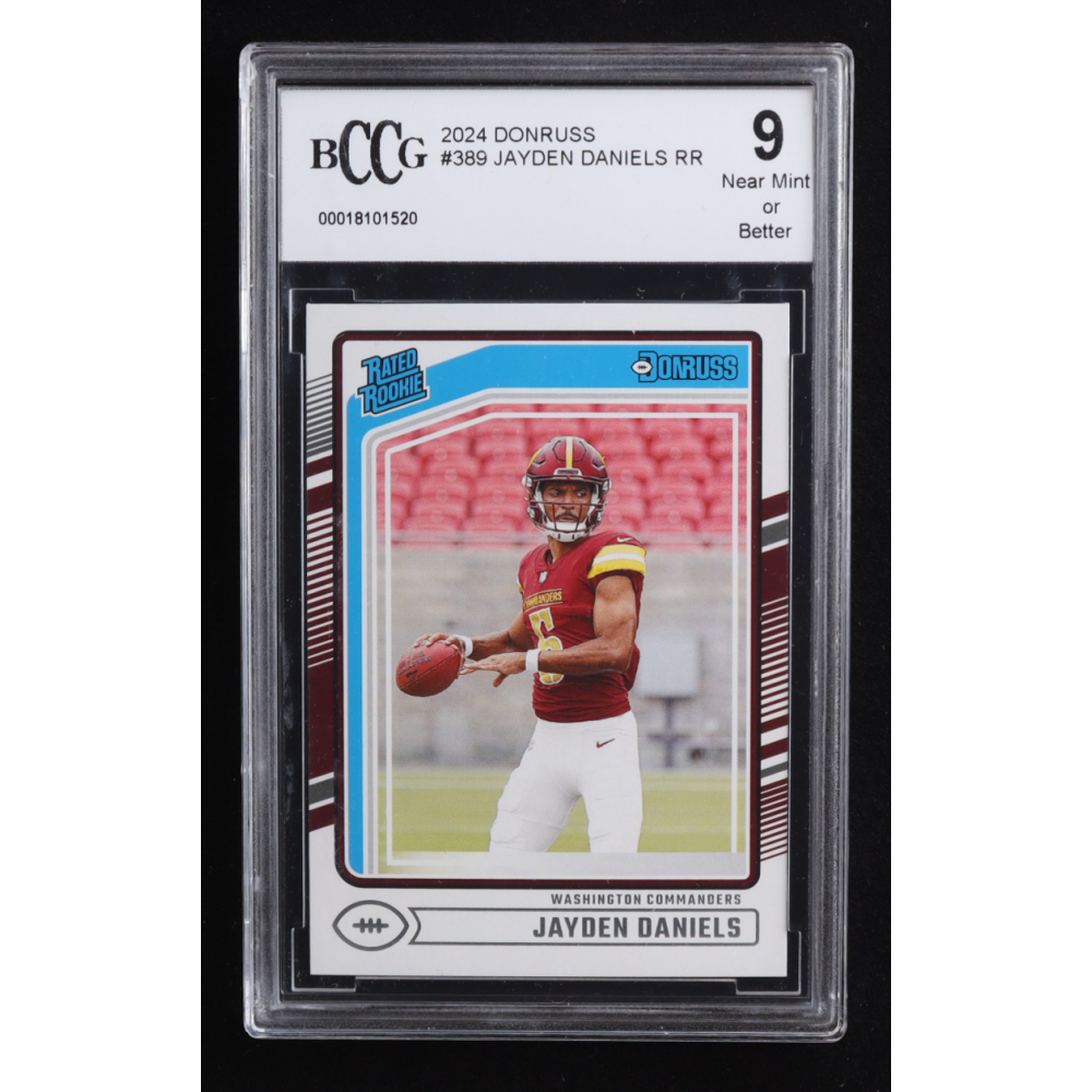 Jayden Daniels 2024 Donruss Rated Rookie #389 RC (BCCG 9) at PristineAuction.com