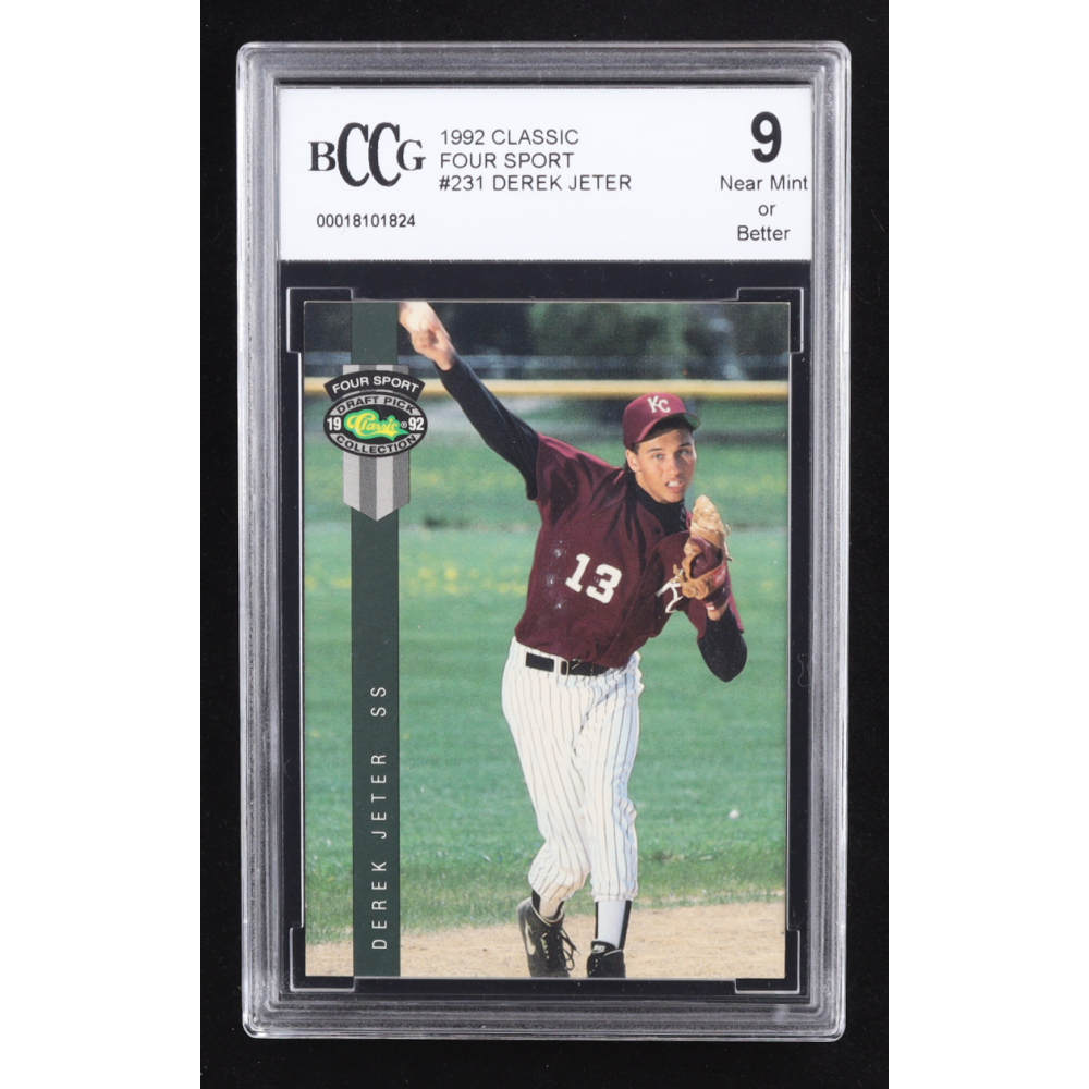 Derek Jeter 1992 Classic Four Sport #231 RC (BCCG 9) at PristineAuction.com