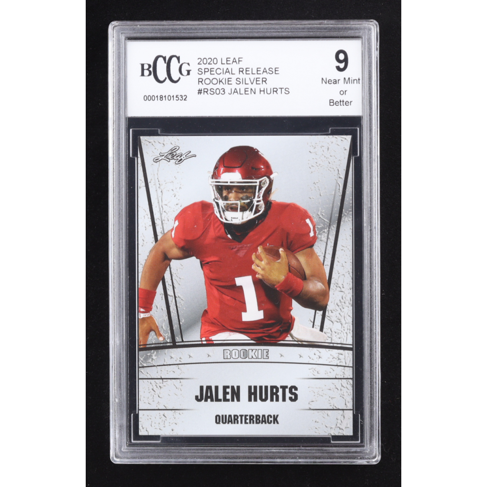 Jalen Hurts 2020 Leaf Special Release Rookie Silver #RS03 RC (BCCG 9) at PristineAuction.com