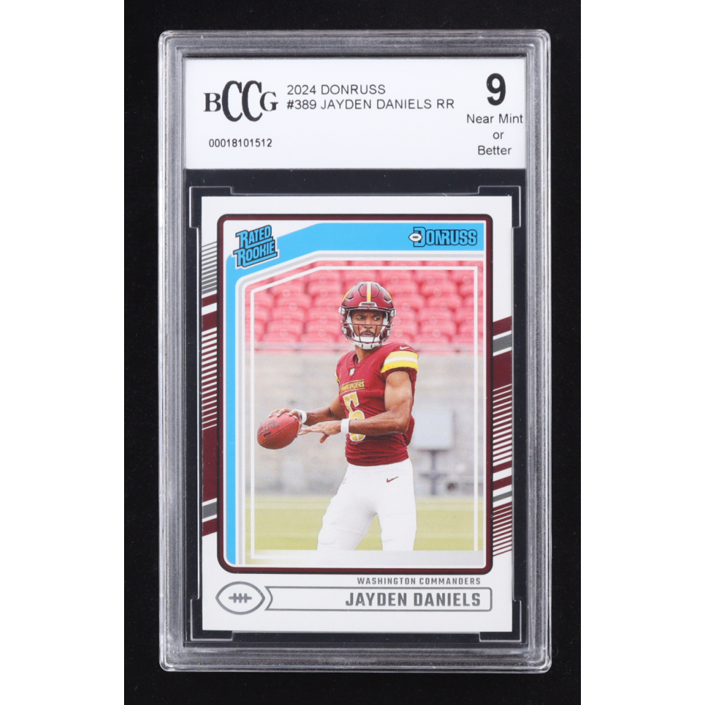 Jayden Daniels 2024 Donruss Rated Rookie #389 RC (BCCG 9) at PristineAuction.com