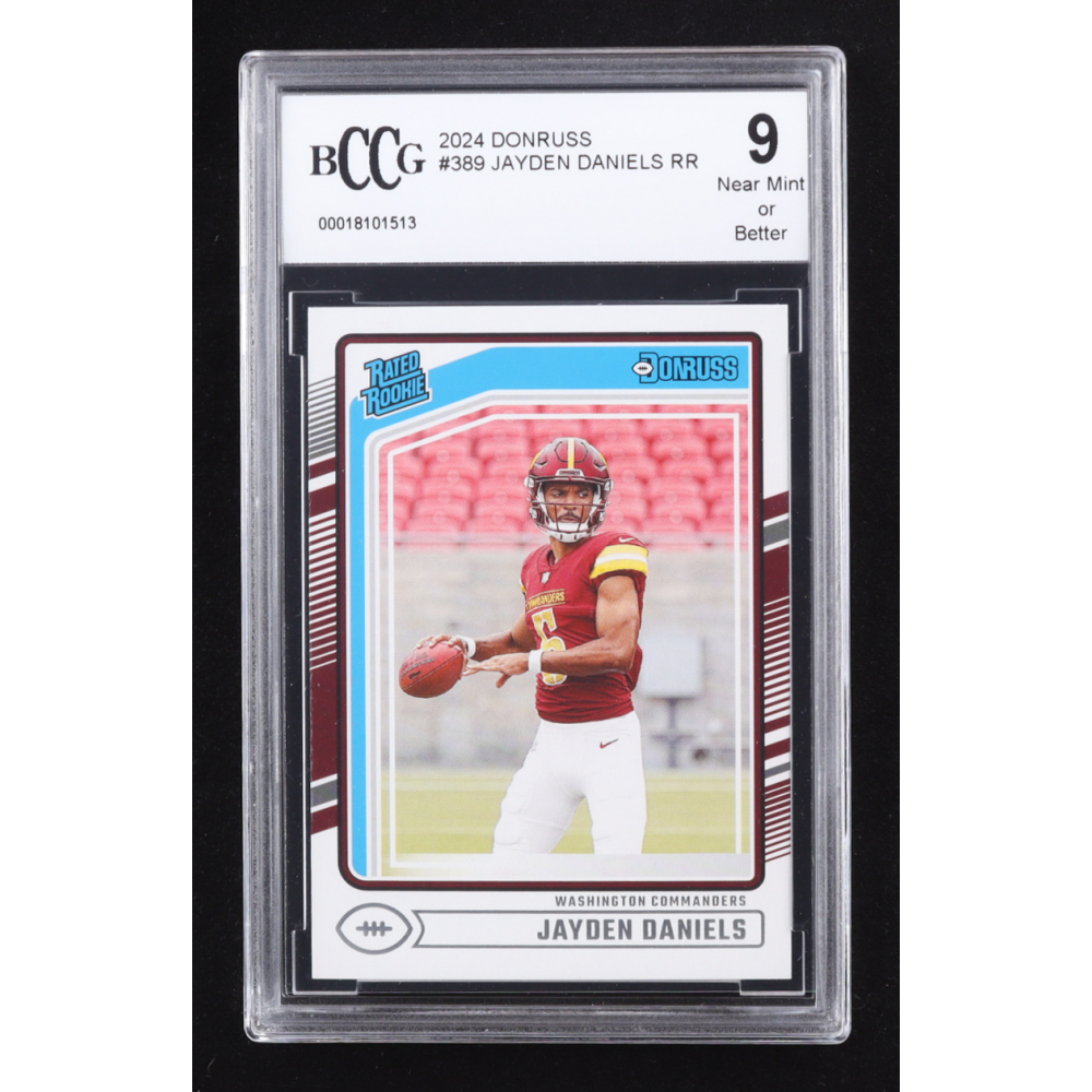 Jayden Daniels 2024 Donruss Rated Rookie #389 RC (BCCG 9) at PristineAuction.com