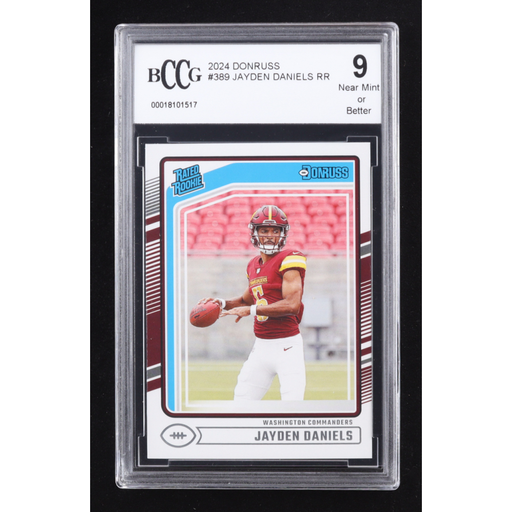 Jayden Daniels 2024 Donruss Rated Rookie #389 RC (BCCG 9) at PristineAuction.com
