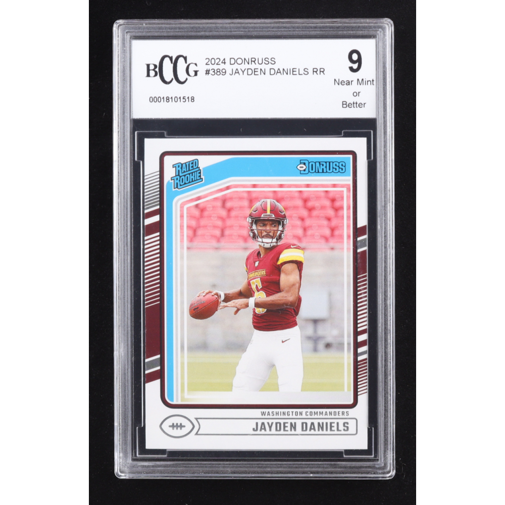 Jayden Daniels 2024 Donruss Rated Rookie #389 RC (BCCG 9) at PristineAuction.com