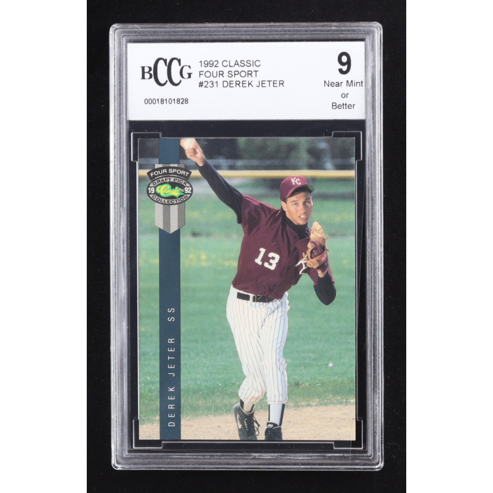 Derek Jeter 1992 Classic Four Sport #231 RC (BCCG 9) at PristineAuction.com