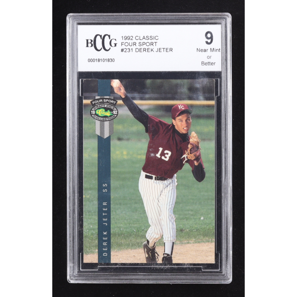 Derek Jeter 1992 Classic Four Sport #231 RC (BCCG 9) at PristineAuction.com