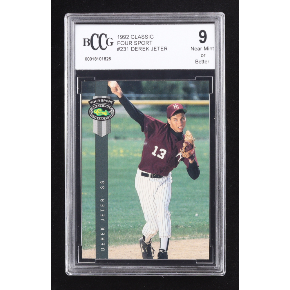 Derek Jeter 1992 Classic Four Sport #231 RC (BCCG 9) at PristineAuction.com