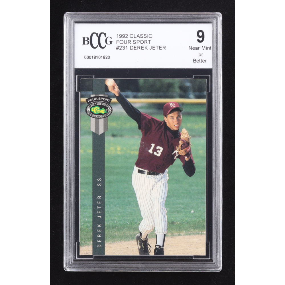 Derek Jeter 1992 Classic Four Sport #231 RC (BCCG 9) at PristineAuction.com