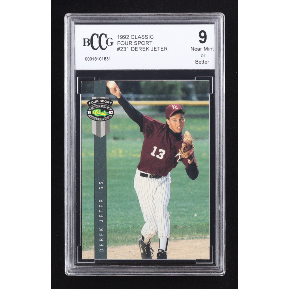 Derek Jeter 1992 Classic Four Sport #231 RC (BCCG 9) at PristineAuction.com
