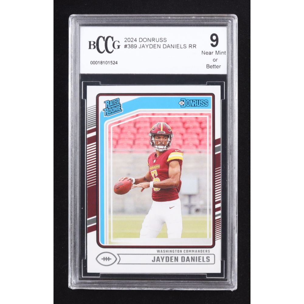 Jayden Daniels 2024 Donruss Rated Rookie #389 RC (BCCG 9) at PristineAuction.com