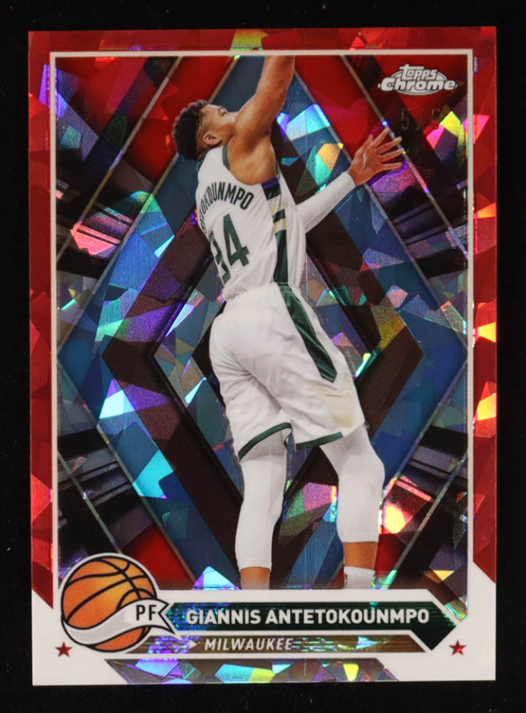 Giannis Antetokounmpo 2023-24 Topps Chrome Sapphire Red Refractors #15 #5/5