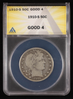 1910-S Barber Silver Half Dollar (ANACS Good 4) at PristineAuction.com