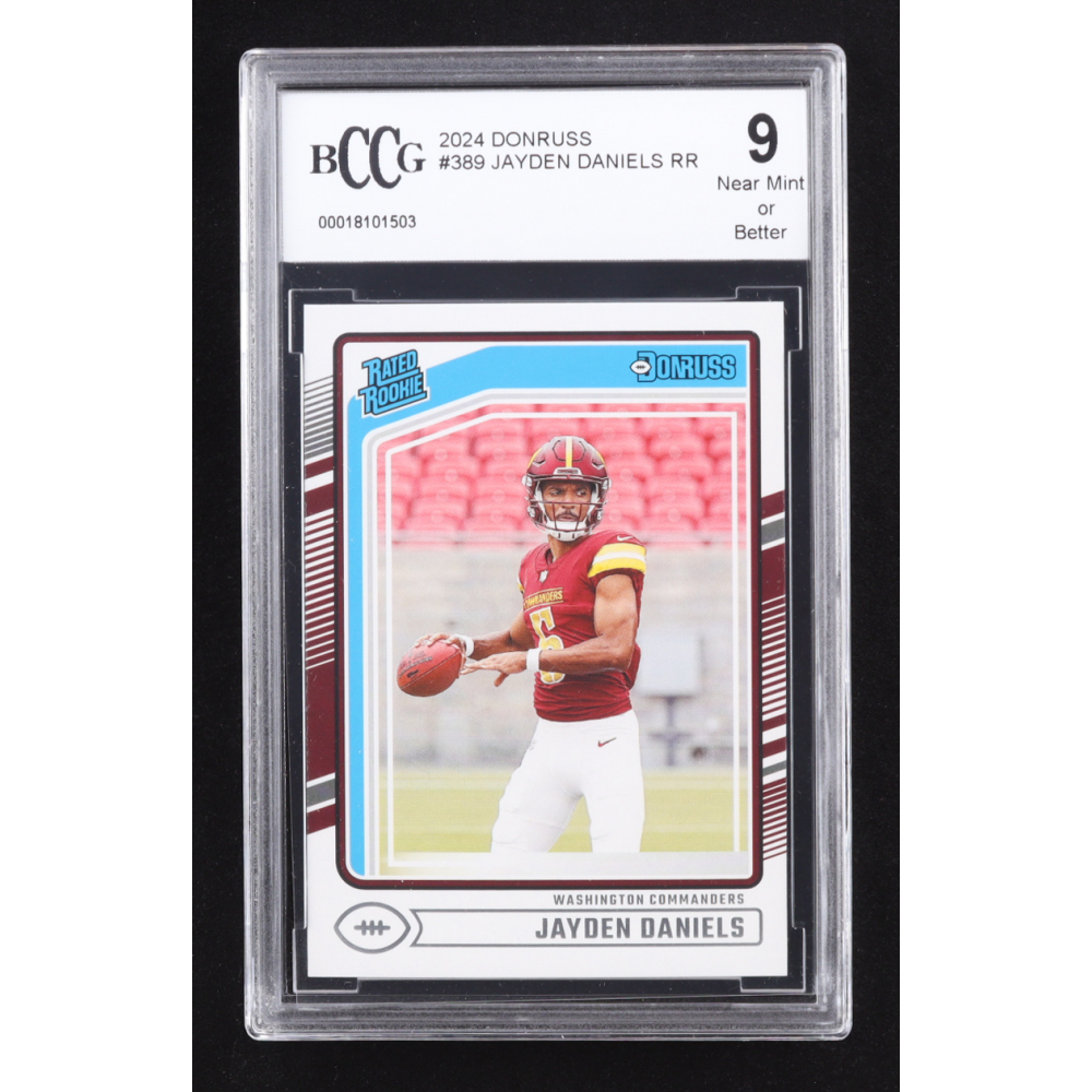 Jayden Daniels 2024 Donruss Rated Rookie #389 RC (BCCG 9) at PristineAuction.com
