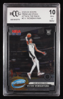Victor Wembanyama 2023-24 Hoops Premium Stock Attack The Rack #3 RC (BCCG 10) at PristineAuction.com