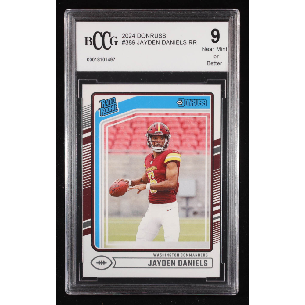 Jayden Daniels 2024 Donruss Rated Rookie #389 RC (BCCG 9) at PristineAuction.com