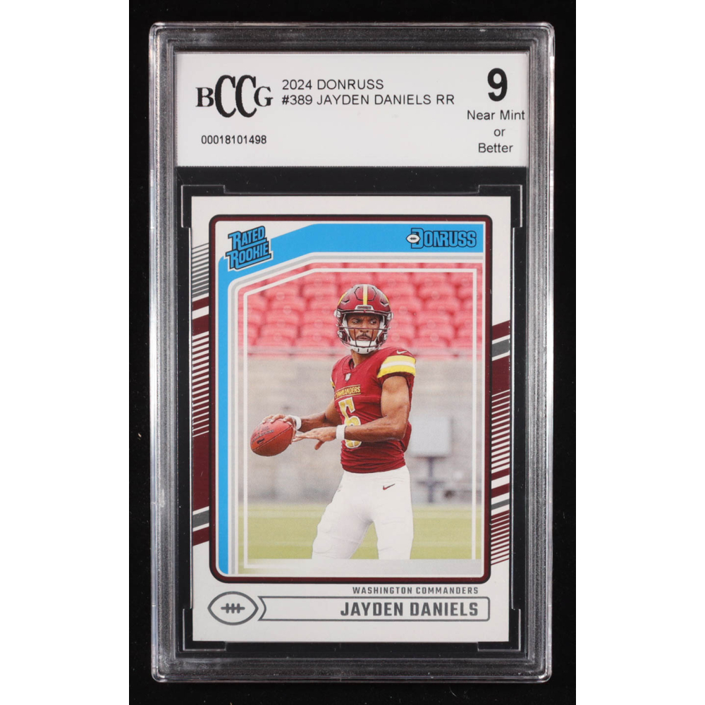 Jayden Daniels 2024 Donruss Rated Rookie #389 RC (BCCG 9) at PristineAuction.com