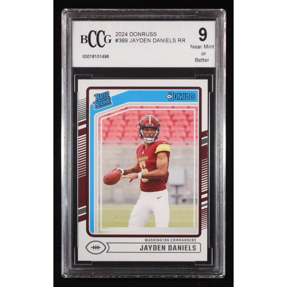 Jayden Daniels 2024 Donruss Rated Rookie #389 RC (BCCG 9) at PristineAuction.com