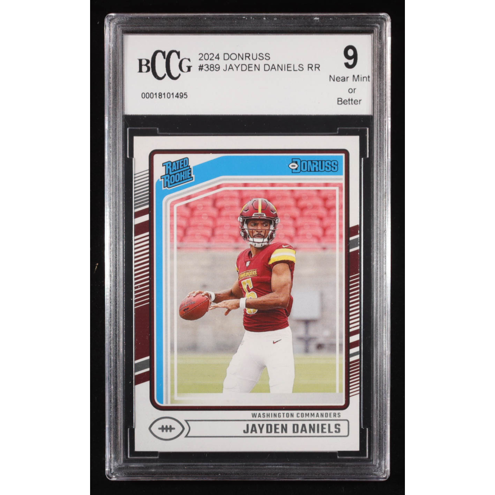 Jayden Daniels 2024 Donruss Rated Rookie #389 RC (BCCG 9) at PristineAuction.com