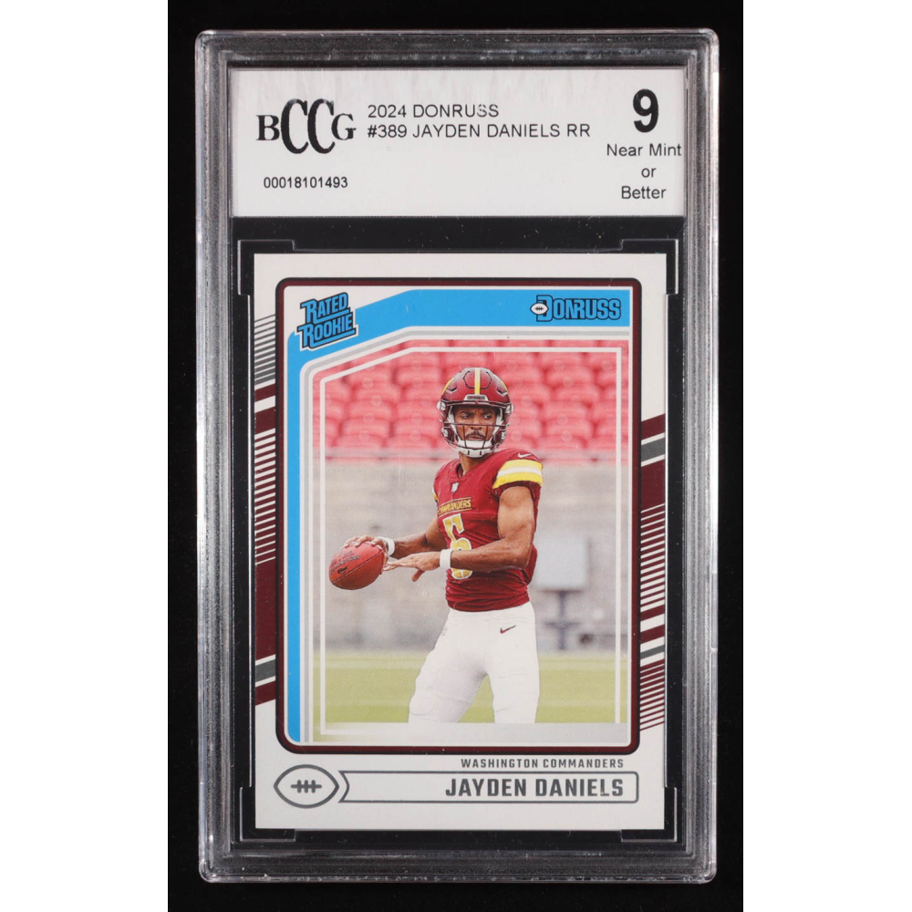 Jayden Daniels 2024 Donruss Rated Rookie #389 RC (BCCG 9) at PristineAuction.com