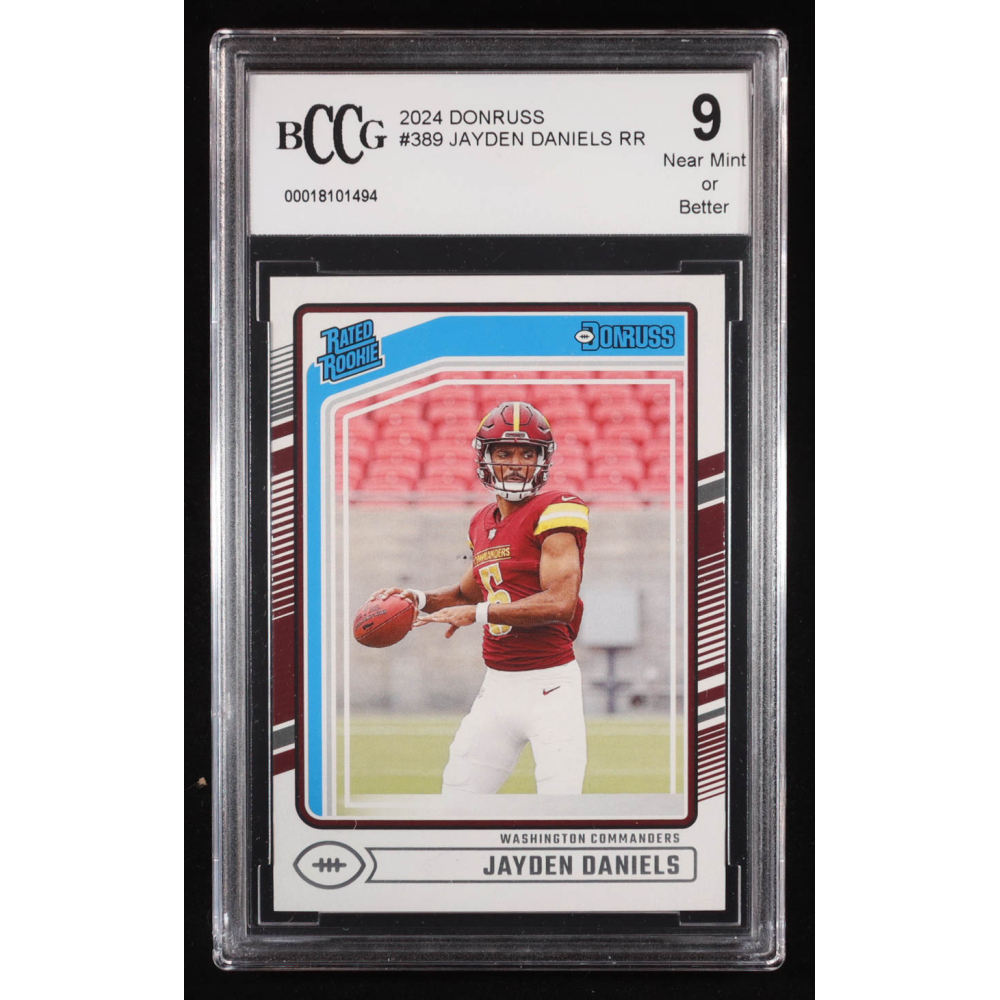 Jayden Daniels 2024 Donruss Rated Rookie #389 RC (BCCG 9) at PristineAuction.com