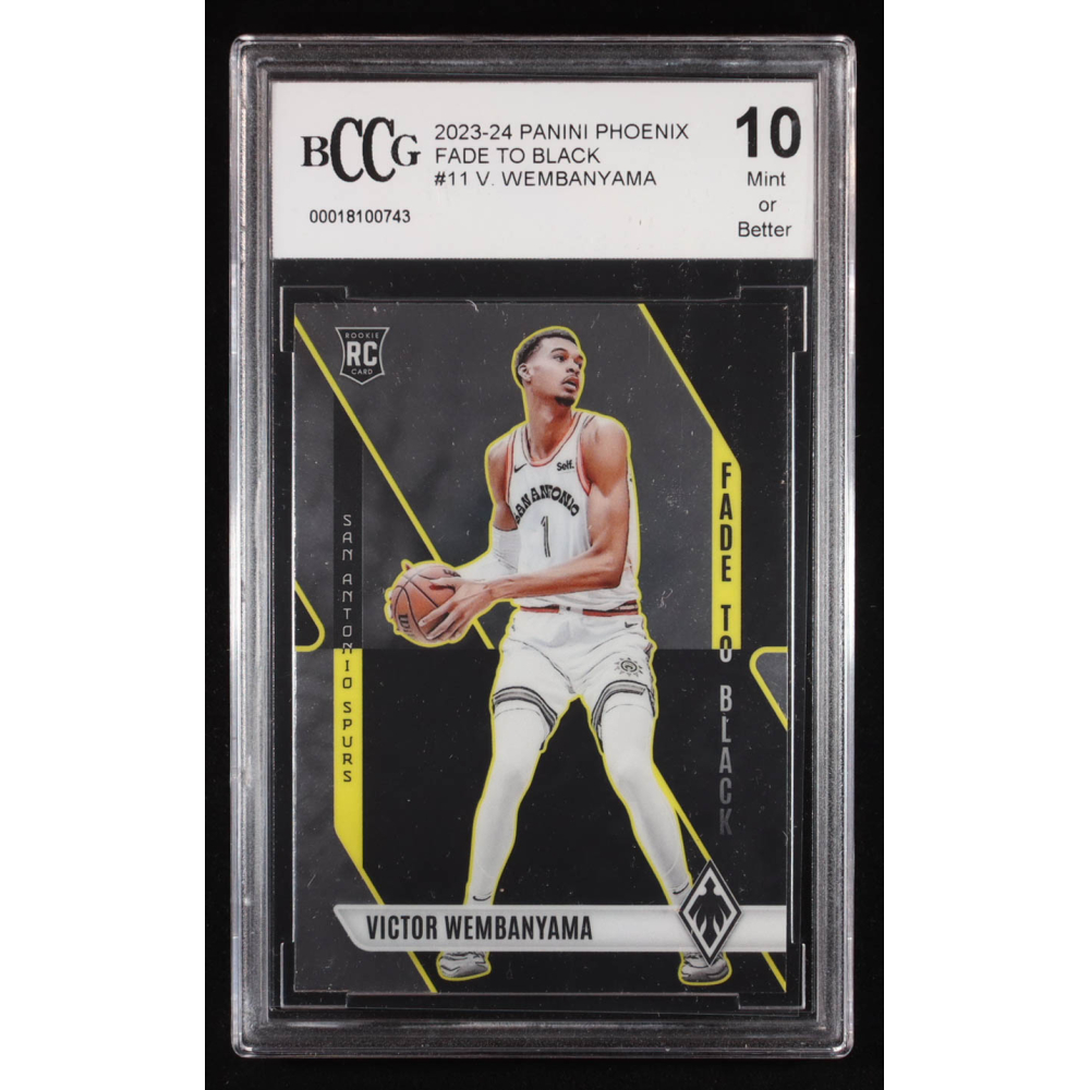 Victor Wembanyama 2023-24 Panini Phoenix Fade To Black #11 RC (BCCG 10) at PristineAuction.com