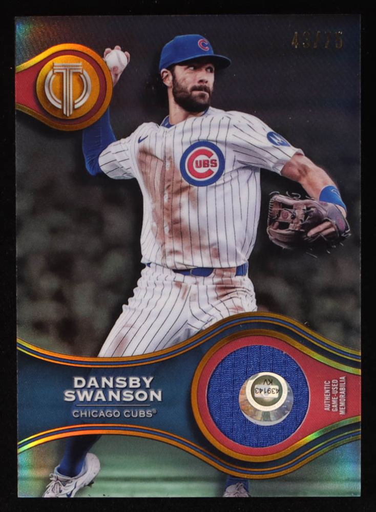 Dansby Swanson 2025 Topps Tribute Stamp of Approval Relics Gold #SOADS #42/75