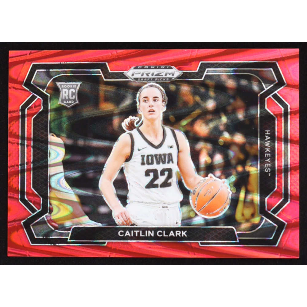 Caitlin Clark 2024-25 Panini Prizm Draft Picks Variation Prizms Red Seismic #57 #219/225 RC at PristineAuction.com