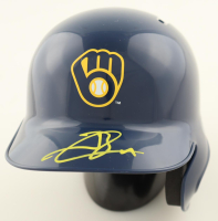 Jackson Chourio Signed Brewers Mini Batting Helmet (MLB & Fanatics) at PristineAuction.com