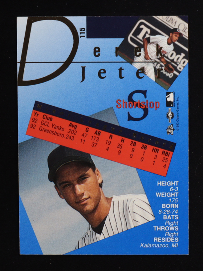Derek Jeter 1993 Classic/Best Gold #115 RC | Pristine Auction