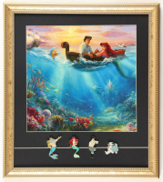 Thomas Kinkade "The Little Mermaid" Custom Framed Print with (4) Character Pins at PristineAuction.com