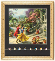 "Snow White" Custom Framed Print by Thomas Kinkade with Set of (8) Pins at PristineAuction.com