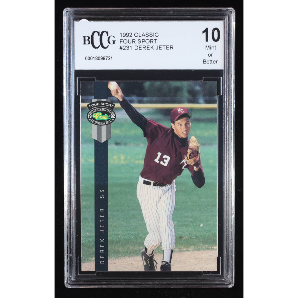 Derek Jeter 1992 Classic Four Sport #231 RC (BCCG 10) at PristineAuction.com