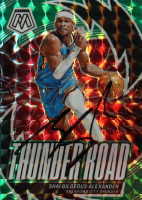 Shai Gilgeous-Alexander Signed 2023-24 Panini Mosaic Thunder Road Mosaic Green #4 (JSA) at PristineAuction.com