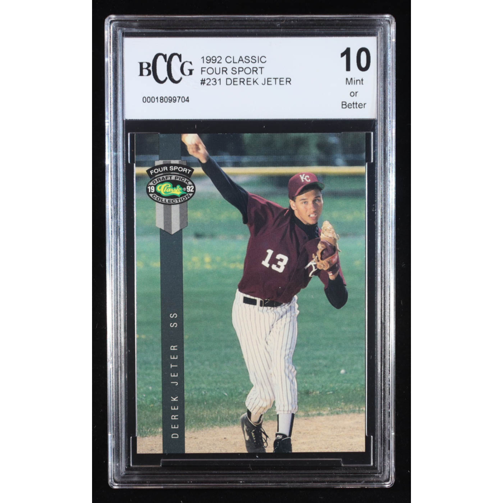 Derek Jeter 1992 Classic Four Sport #231 RC (BCCG 10) at PristineAuction.com