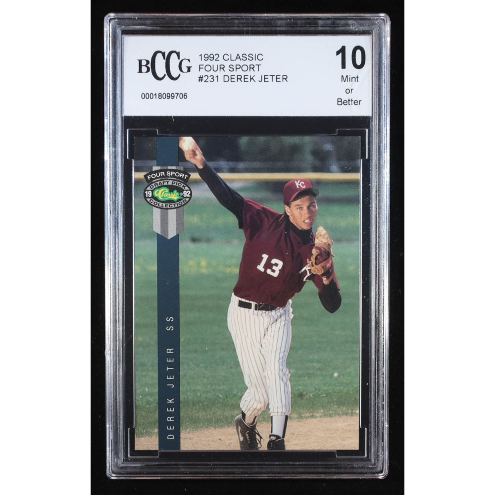 Derek Jeter 1992 Classic Four Sport #231 RC (BCCG 10) at PristineAuction.com