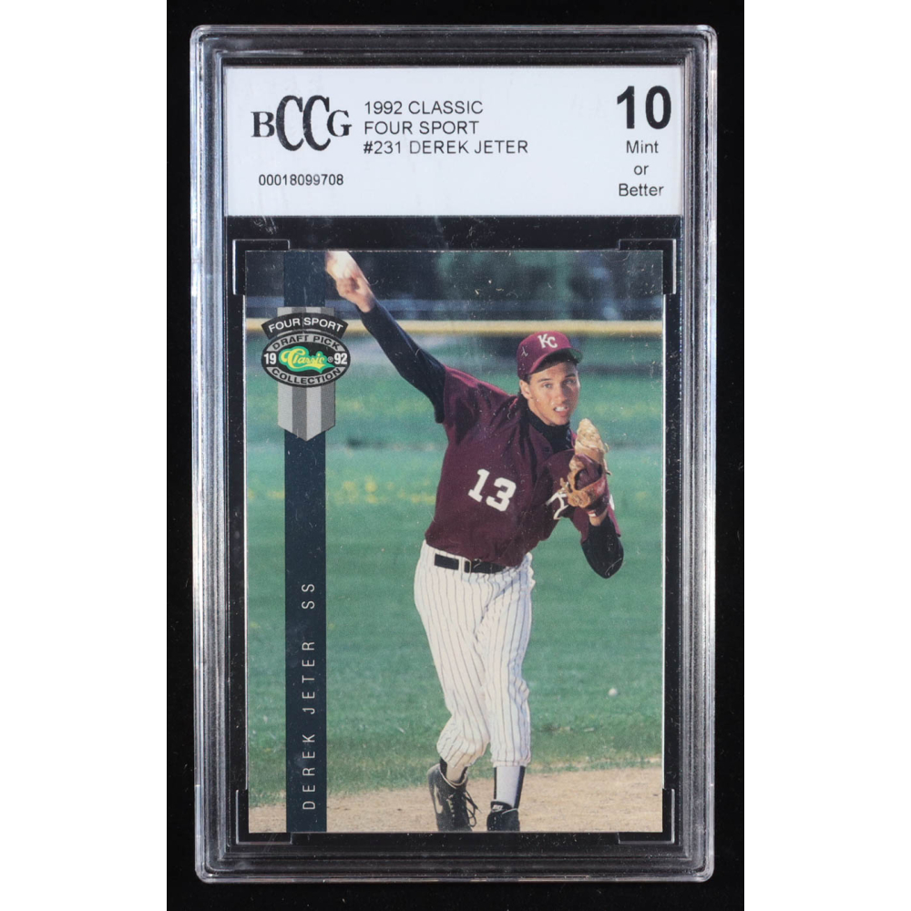 Derek Jeter 1992 Classic Four Sport #231 RC (BCCG 10) at PristineAuction.com